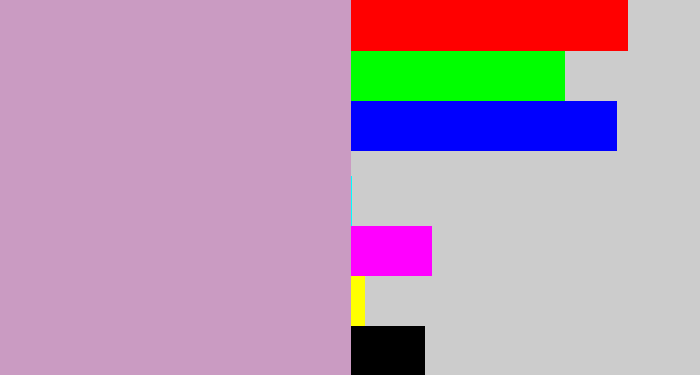Hex color #ca9bc2 - pale purple