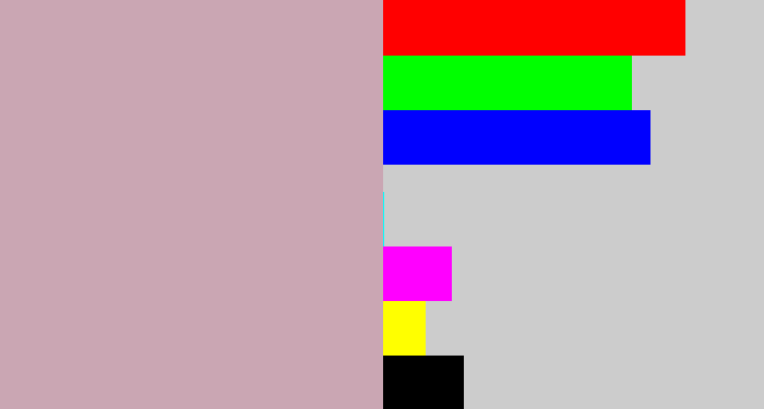 Hex color #caa6b3 - pinkish grey