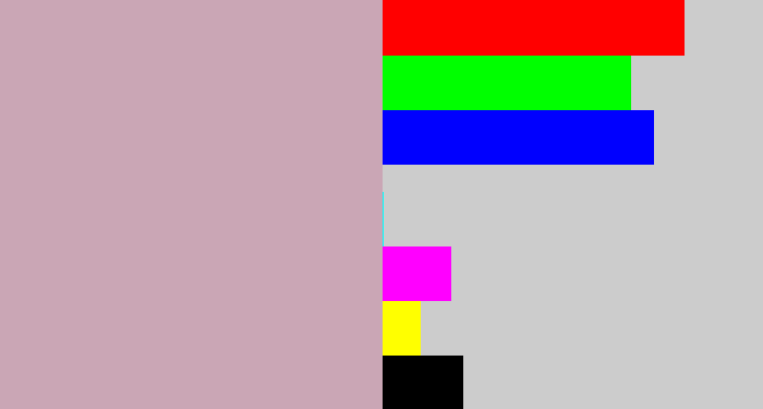 Hex color #caa6b5 - pinkish grey