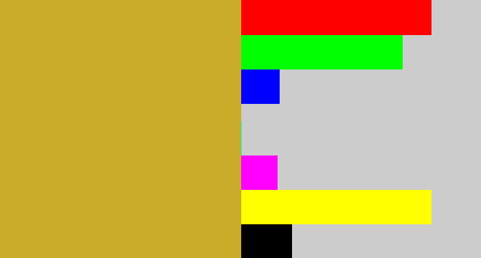 Hex color #caac2a - puke yellow