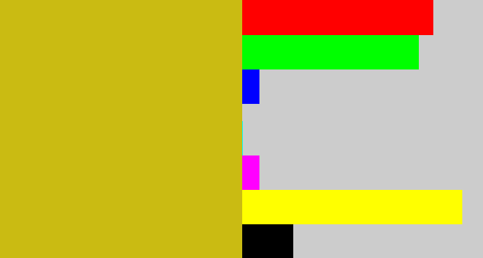 Hex color #cabb12 - vomit yellow