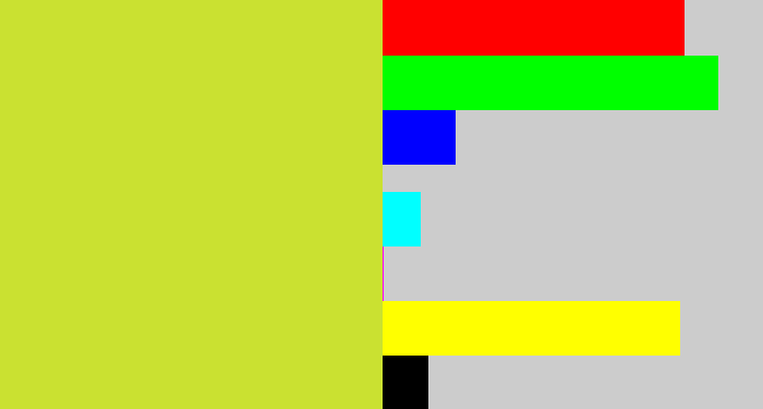 Hex color #cae131 - sickly yellow