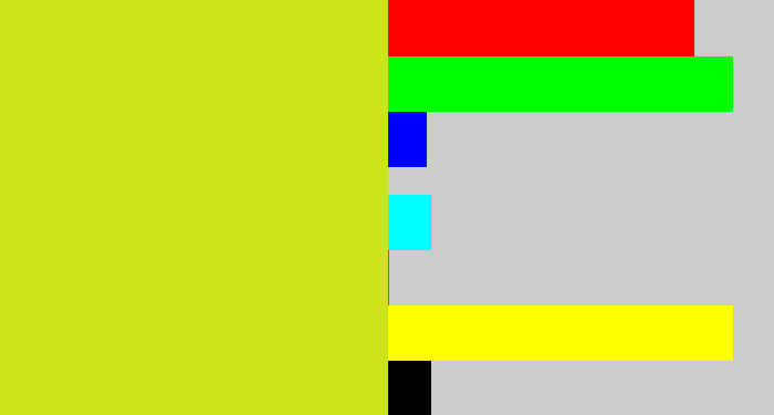 Hex color #cae31a - sickly yellow