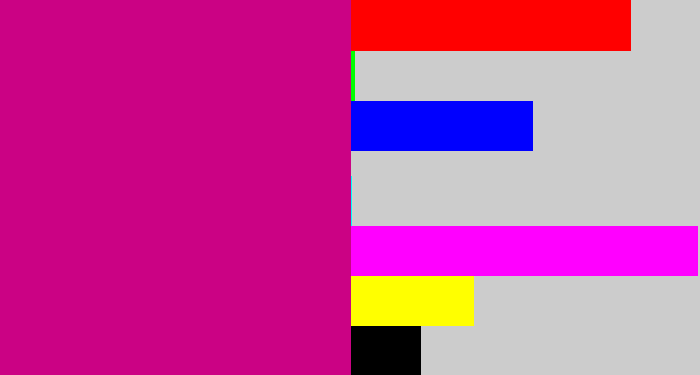 Hex color #cb0284 - magenta