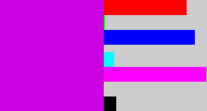 Hex color #cb02e1 - hot purple