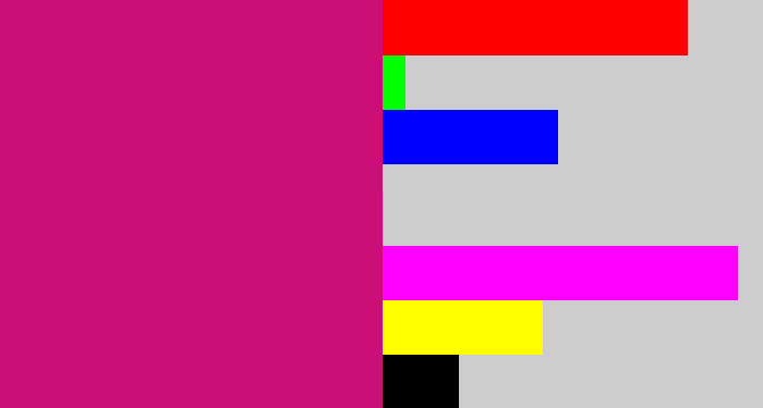 Hex color #cb0f76 - magenta