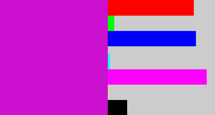 Hex color #cb10d0 - purple/pink