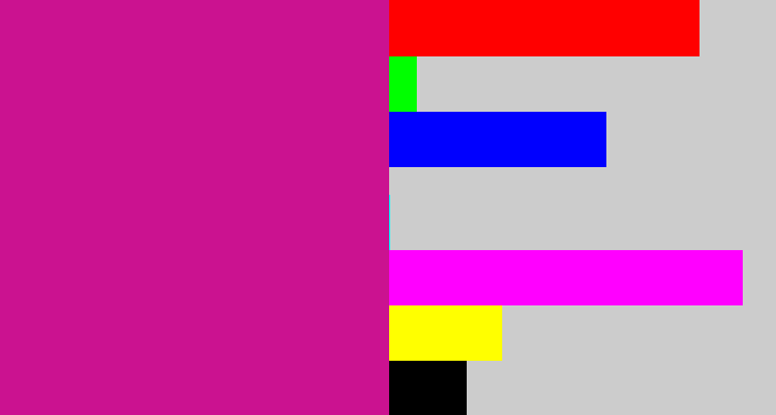 Hex color #cb1290 - magenta