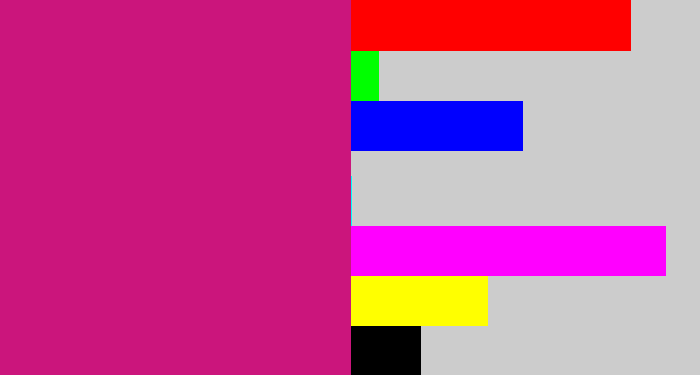 Hex color #cb157c - magenta