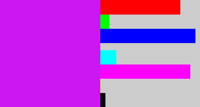 Hex color #cb17f1 - neon purple