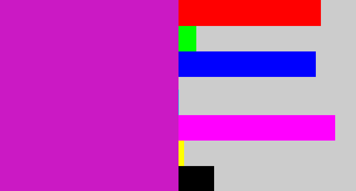 Hex color #cb19c4 - purple/pink