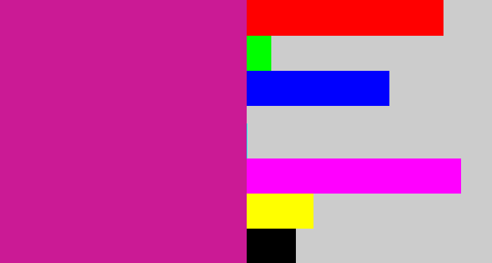 Hex color #cb1a95 - magenta