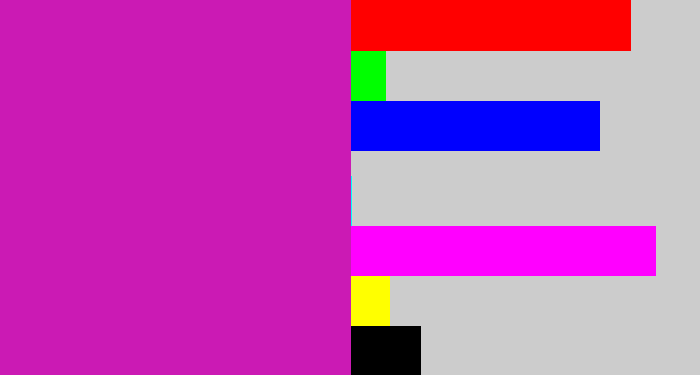 Hex color #cb1ab4 - barney