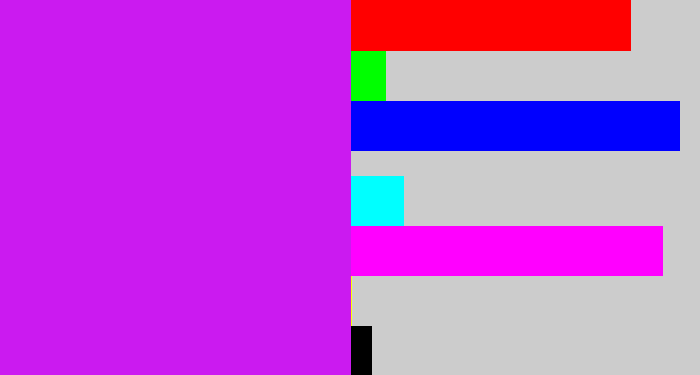Hex color #cb1af0 - neon purple