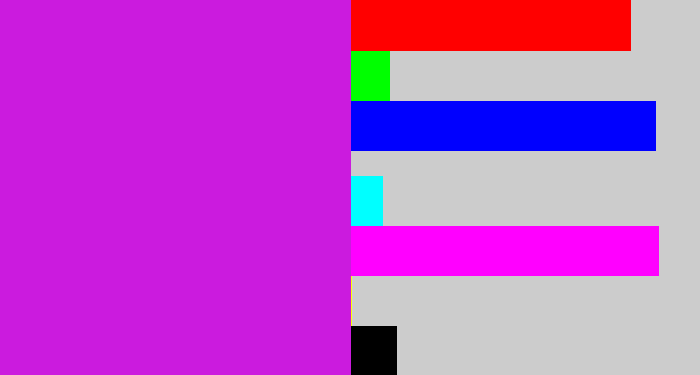 Hex color #cb1bde - purple/pink