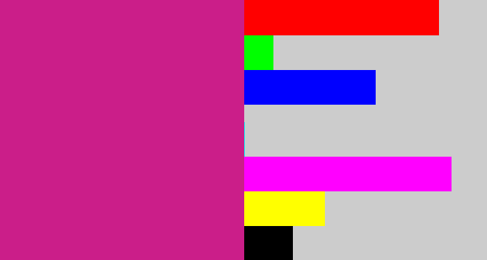 Hex color #cb1e89 - magenta