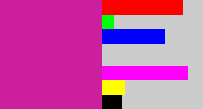 Hex color #cb1f9d - purpley pink