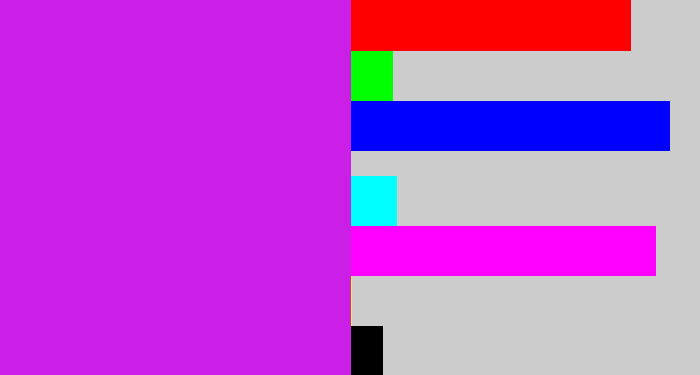 Hex color #cb1fe8 - purple/pink