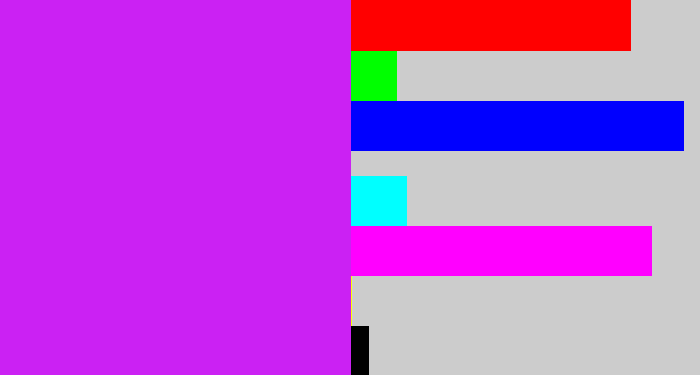 Hex color #cb21f3 - neon purple