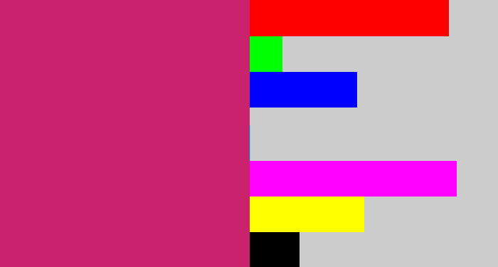 Hex color #cb226d - dark pink