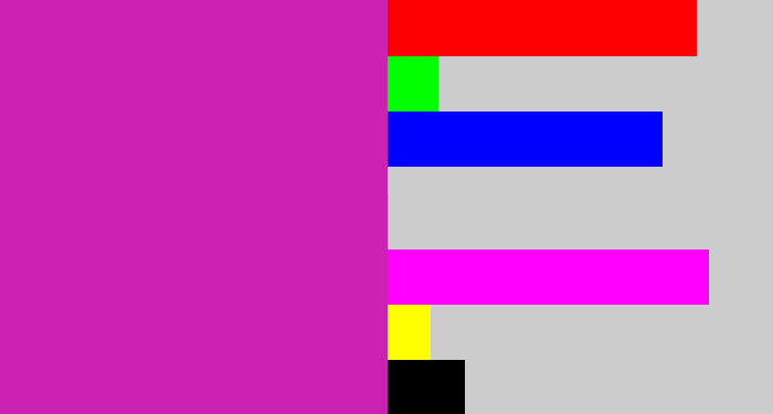 Hex color #cb22b4 - purpley pink