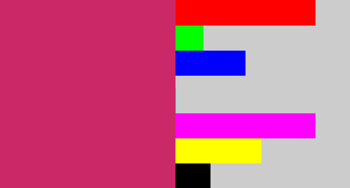 Hex color #cb2867 - dark pink