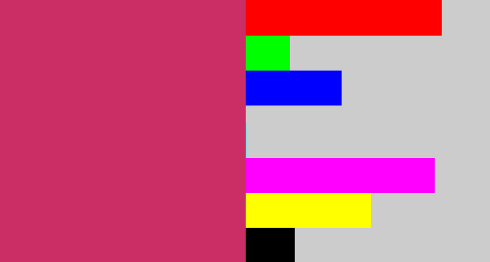 Hex color #cb2e64 - dark pink