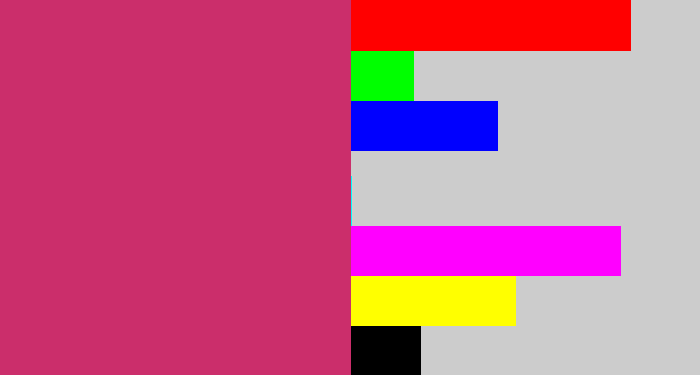 Hex color #cb2e6b - dark pink