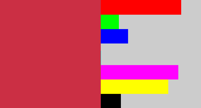 Hex color #cb2f44 - reddish