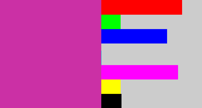 Hex color #cb30a5 - purpley pink