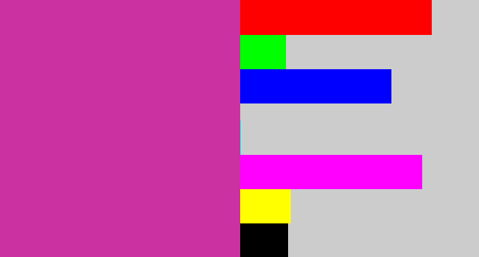 Hex color #cb31a0 - purpley pink