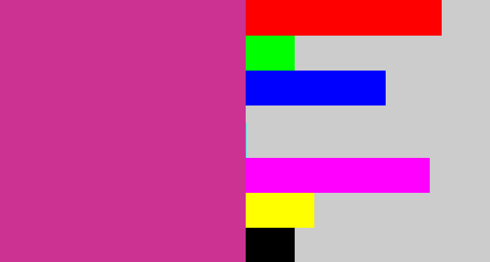 Hex color #cb3292 - darkish pink