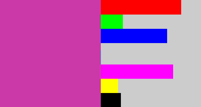 Hex color #cb39a9 - purpley pink