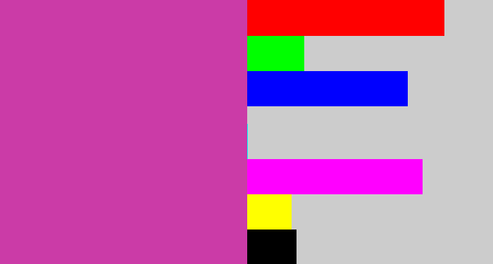 Hex color #cb3ba7 - purpley pink