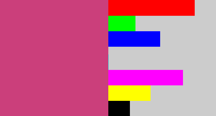 Hex color #cb3f7b - dark pink
