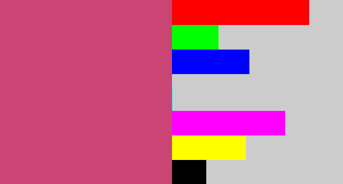 Hex color #cb4574 - dark pink