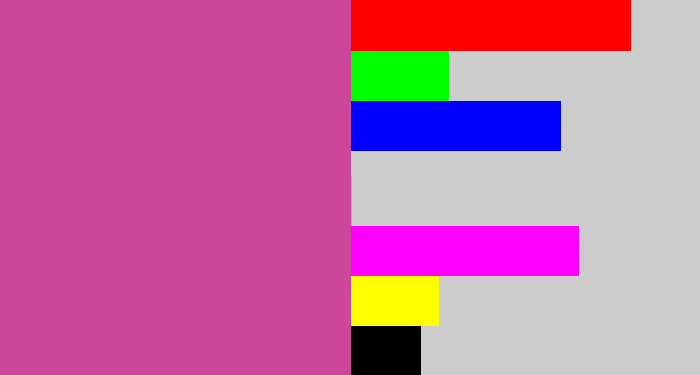 Hex color #cb4799 - purplish pink