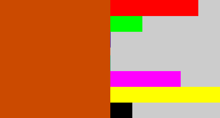 Hex color #cb4a00 - dark orange