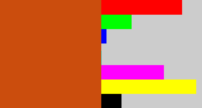 Hex color #cb4d0d - brick orange