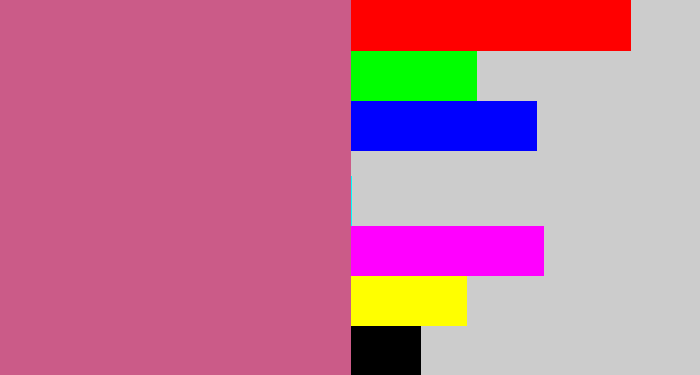 Hex color #cb5b88 - pinkish
