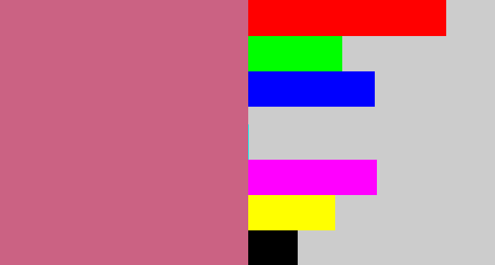 Hex color #cb6283 - pinkish