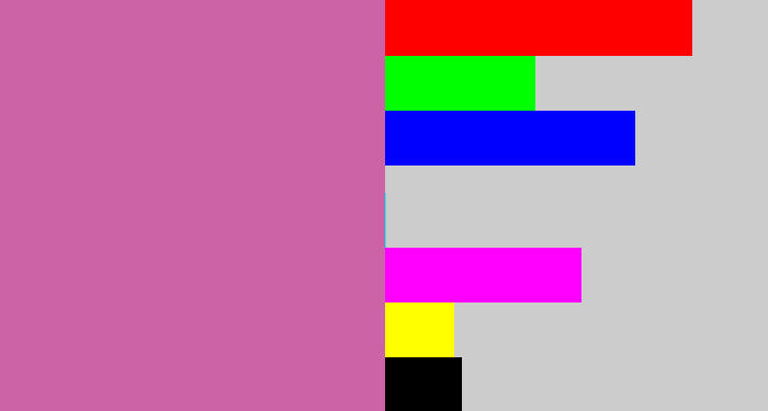 Hex color #cb63a6 - purplish pink