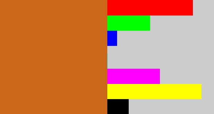 Hex color #cb6718 - brownish orange