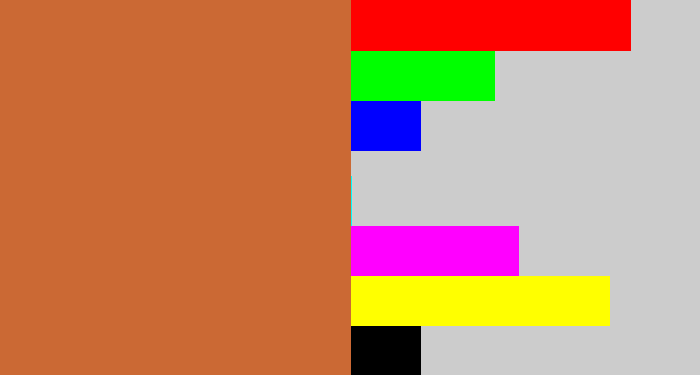 Hex color #cb6934 - terra cotta