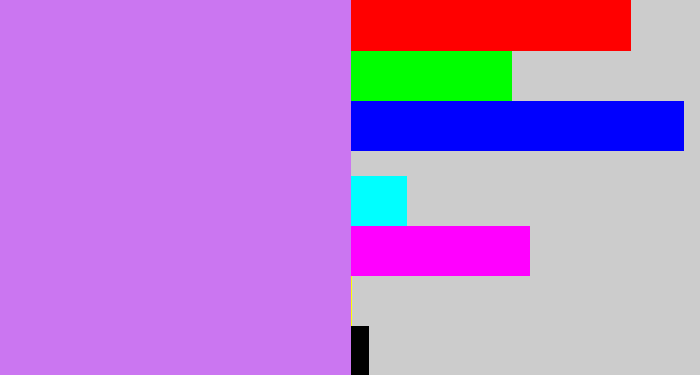Hex color #cb76f1 - light purple
