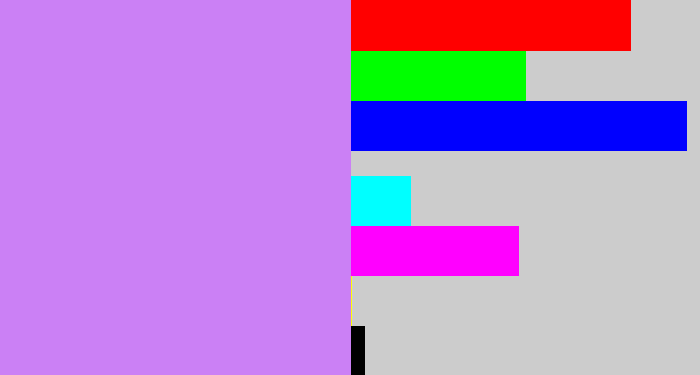 Hex color #cb80f5 - light purple