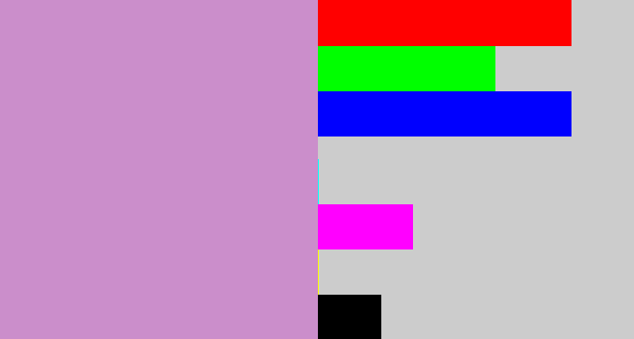 Hex color #cb8ecb - pale purple