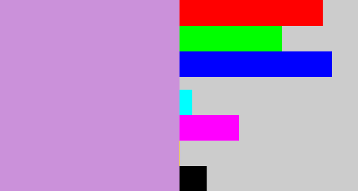 Hex color #cb91da - pale purple