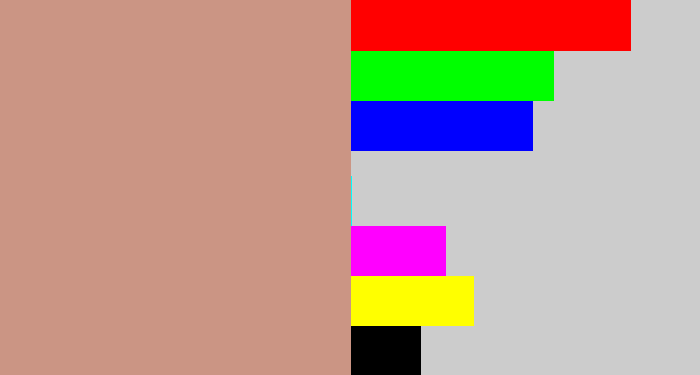 Hex color #cb9584 - pinkish tan