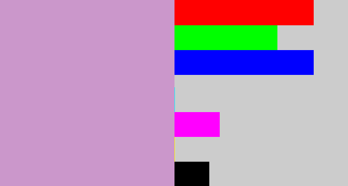 Hex color #cb97cb - pale purple